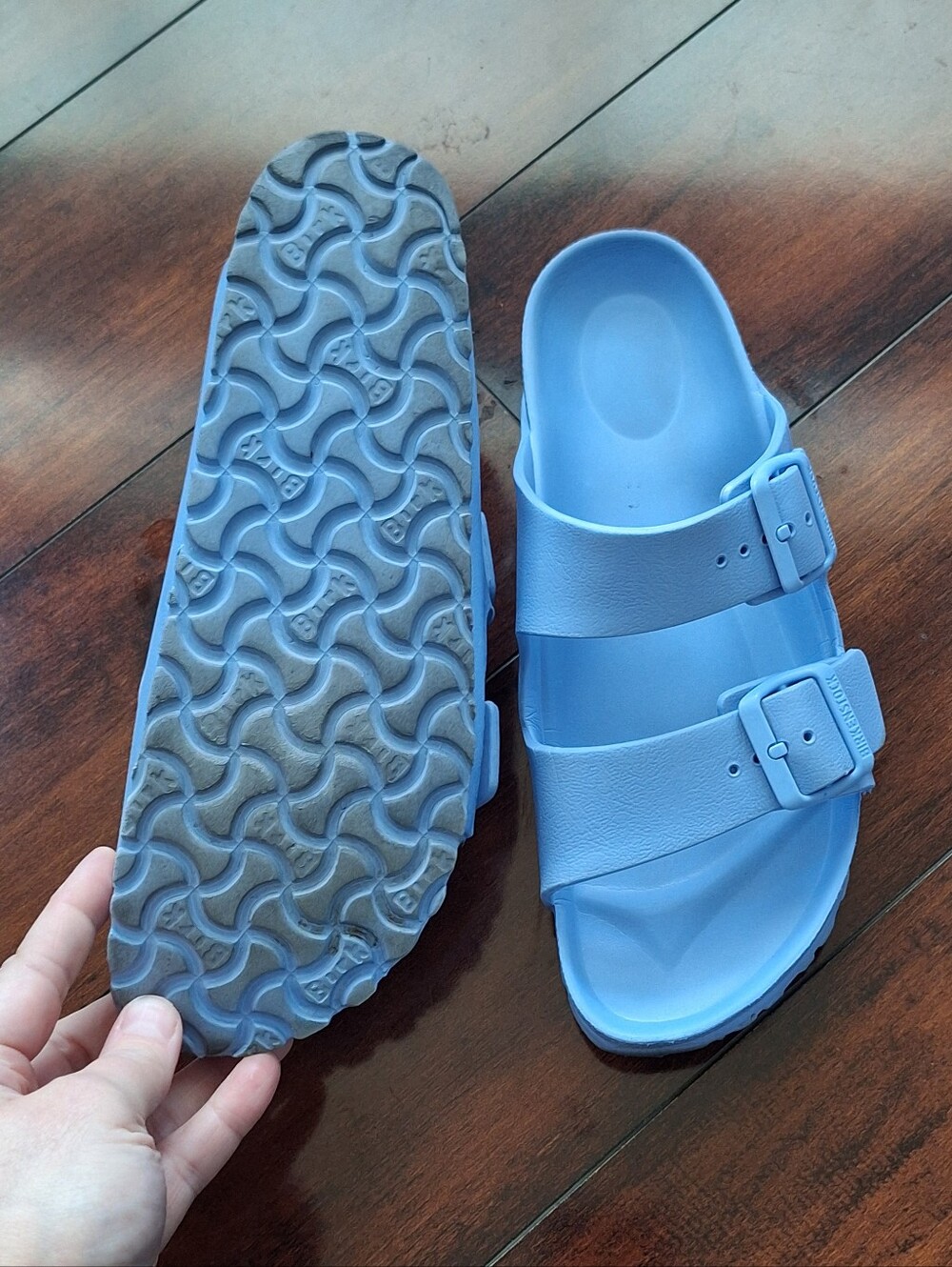 Birkenstock Arizona EVA Sandals Light Blue EU 39 Waterproof Double Strap Slides - Picture 8 of 8